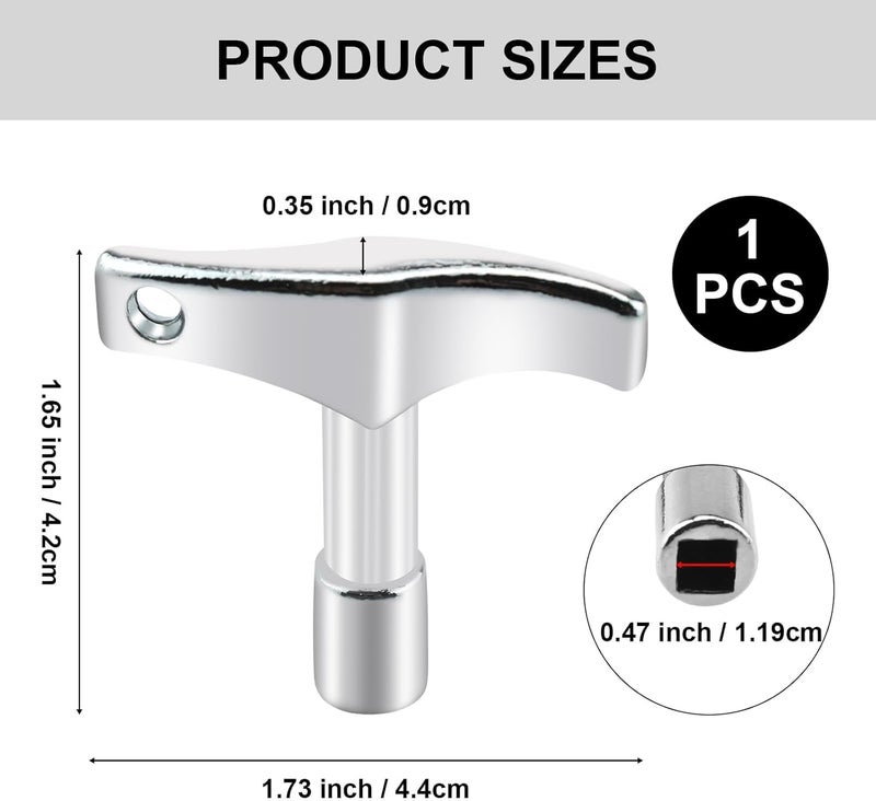 MARRTEUM 1 Pcs Drum Tuner Key, Universal Stainless Steel Drill Bit Drum Key Tuning Tool Keychain for Electronic Drums and Acoustic, Enhanced Drum Tuning (Silver Quadrilateral) - Image 2
